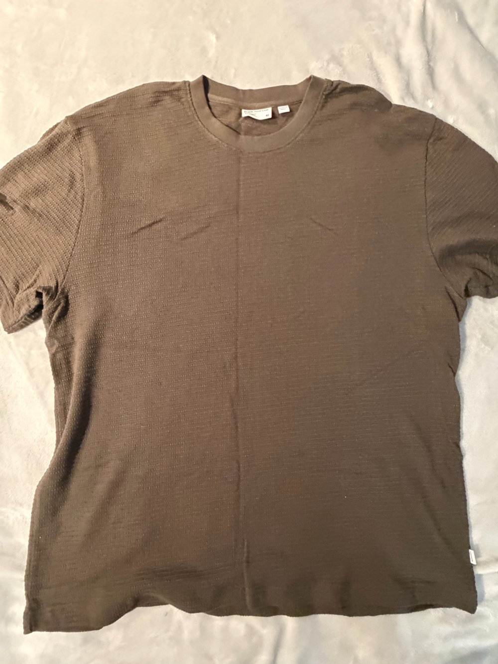 Frank & Oak Men's Short Sleeve Crewneck Shirt in Olive Brown